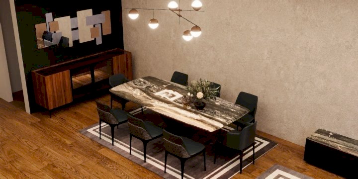 Mermer Desenli Yemek Masası | Belusso Modern Mobilya Dekorasyon, İç Mimarlık Desteği | Modoko | Masko